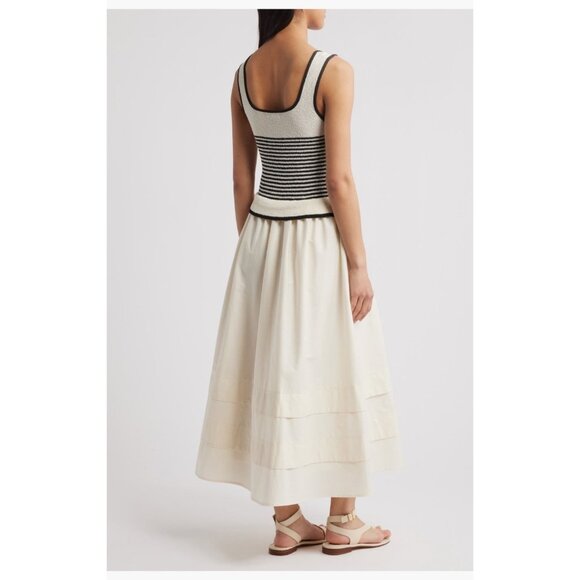 Moon River Striped Knit Top Maxi Dress Size Medium 6 US New With Tag - Picture 2 of 5